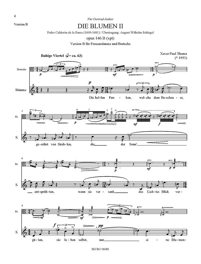 X. P. Thoma: Die Blumen II Opus 146 Beispiel B