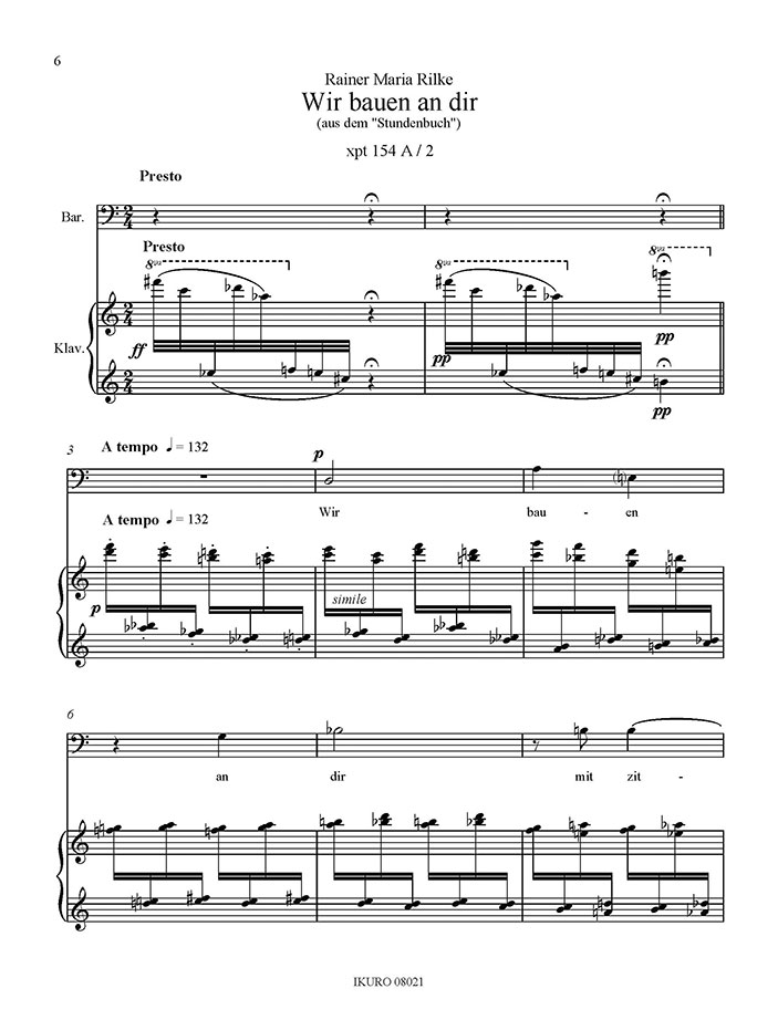 X. P. Thoma: Sieben Gesänge (Rilke) Opus 154 A Beispiel 02