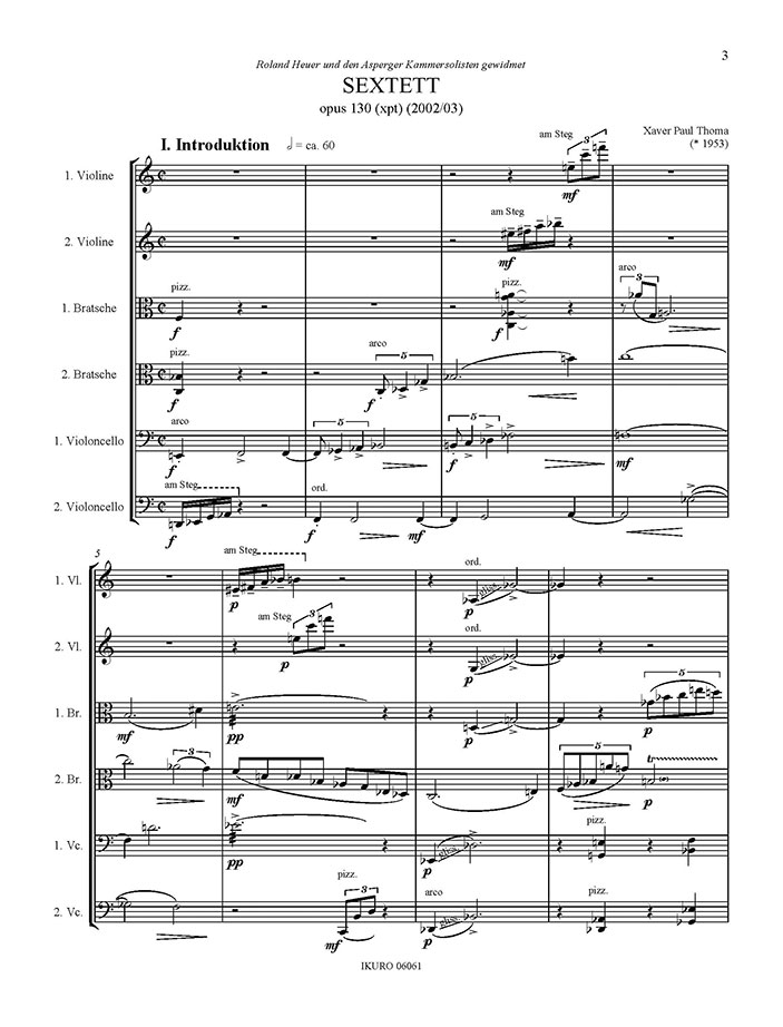 X.P. Thoma: Streichsextett op 130 xpt Beispiel 01