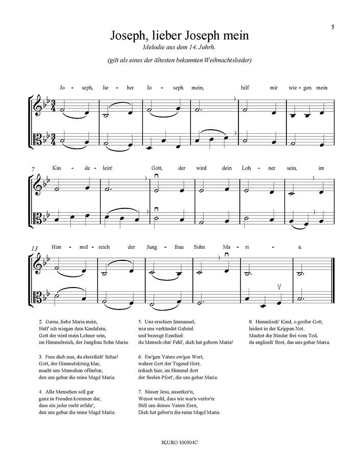 X.P. Thoma: Weihnachten mit Geige und Bratsche Beispiel 01