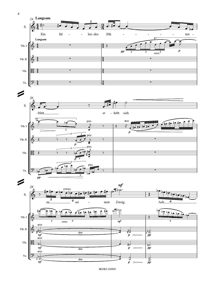 H. E. Erwin Walther: Sieben Japanische Kokkus für Sopran und Streichquartett (1972) Beispiel 02