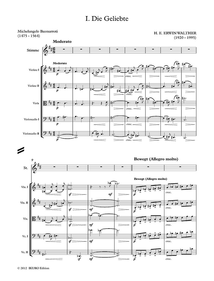 H. E. Erwin Walther: Lieder für hohe Singstimme und Streichquintett Beispiel 01