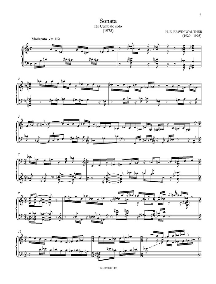 H. E. Erwin Walther: Sonata für Cembalo (1975) Beispiel 01