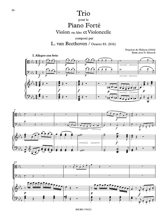 Ludwig v. Beethoven: Trio für Klavier, Viola, Violoncello Op. 81b Beispiel 02