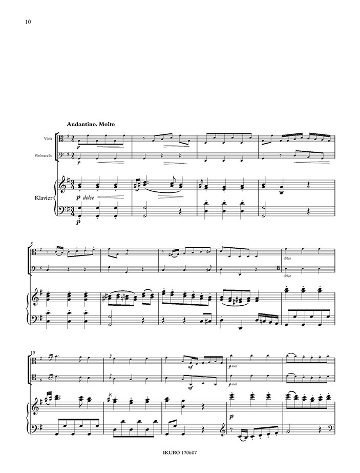 Johann Baptist Holzer: Trio C-Dur für Klavier, Viola und Violoncello Beispiel 02
