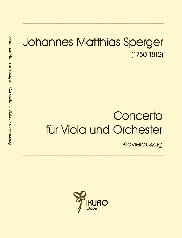 Johannes M. Sperger: Concerto für Viola und Orchester in D (Es) Klavierauszug