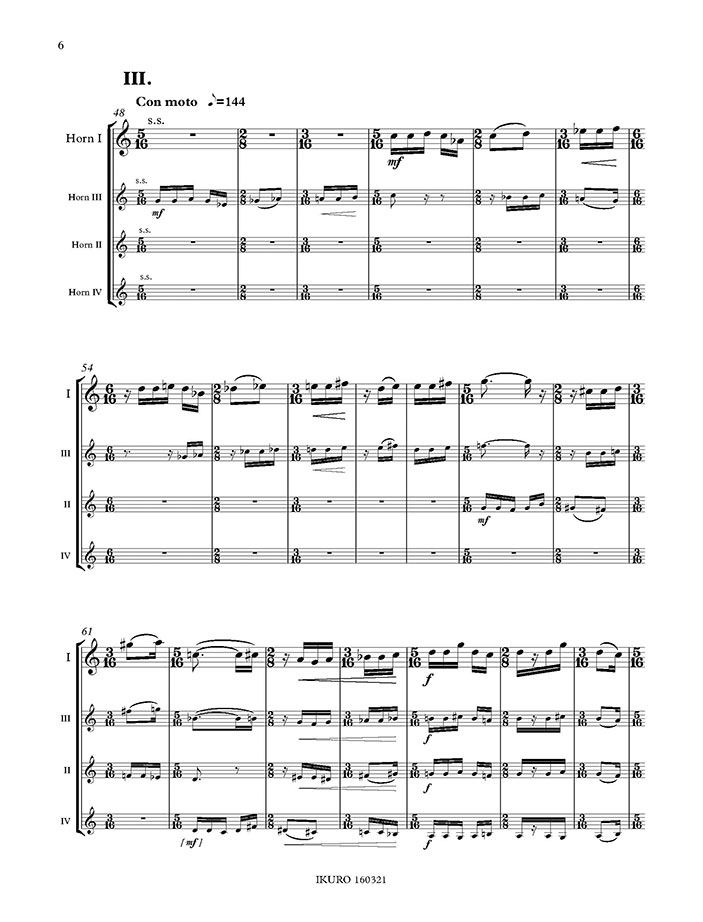 Karl M. Komma: Debussy-Variationen für Horn-Quartett (1996) Beispiel 02