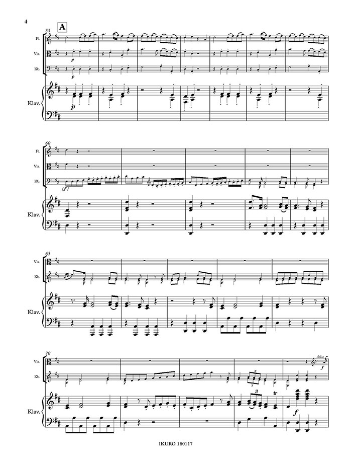 Johannes M. Sperger: Concertino für Flöte, Viola, Solo-Kontrabass und Orchester | Klavierauszug Beispiel 02