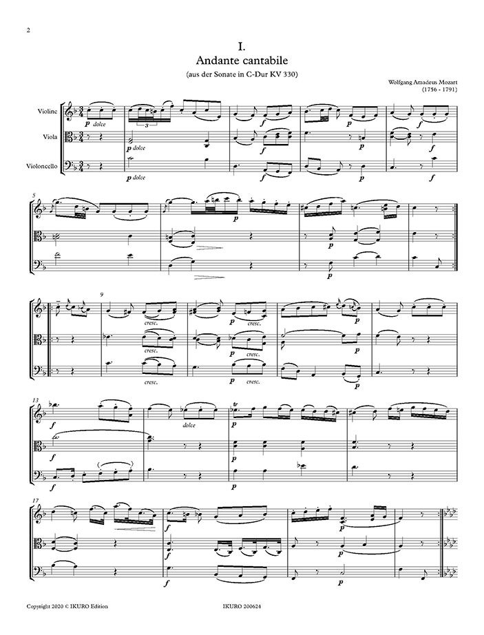 Xaver Paul Thoma: Das Streichtrio – Erstes Repertoire – Opus 195 (xpt) Beispiel 01