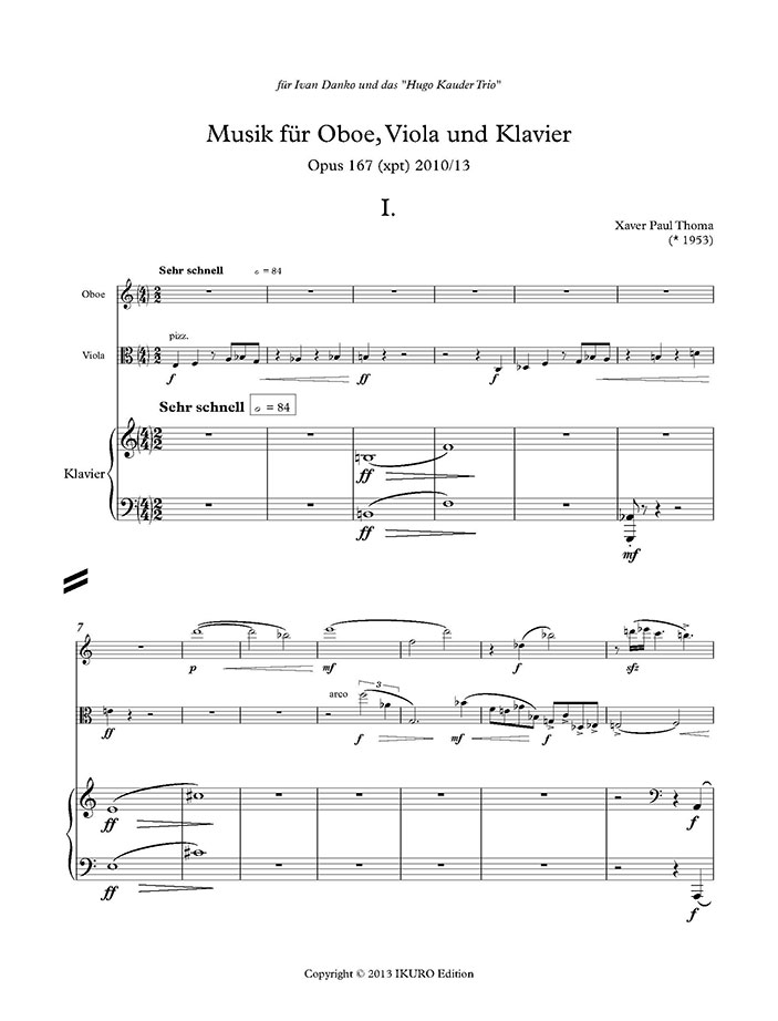 Xaver Paul Thoma: Musik für Oboe, Viola und Klavier Opus 167 (xpt) Beispiel 01