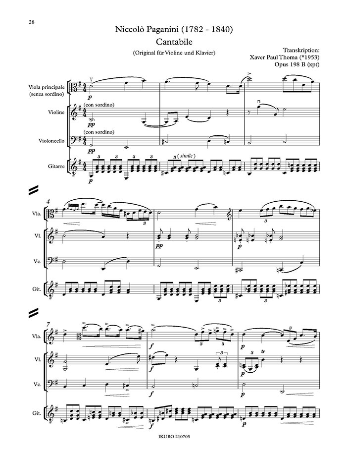 Xaver Paul Thoma: Paganini mit der Bratsche Opus 198 A/B (xpt) Beispiel 02