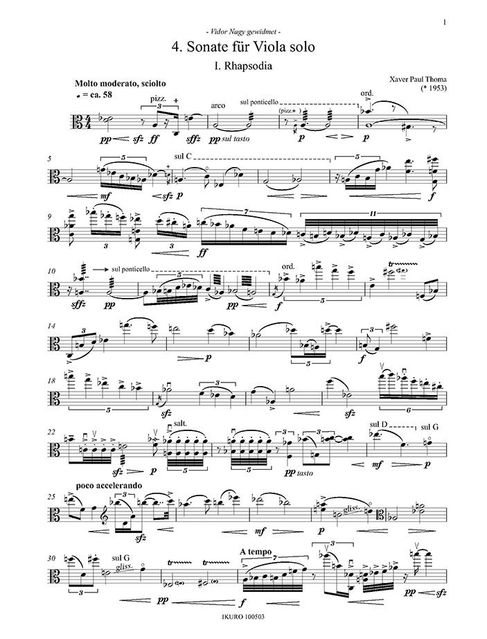 X. P. Thoma: 4. Sonate für Viola solo Op. 158 A (xpt) Beispiel 01