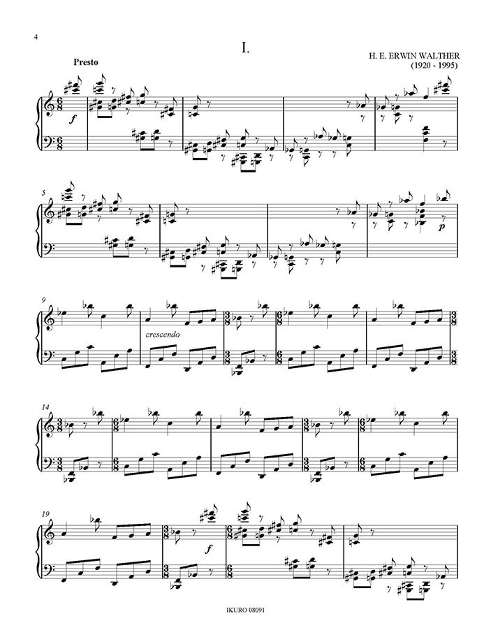 H. E. Erwin Walther: Klavierstücke Band I Beispiel 01