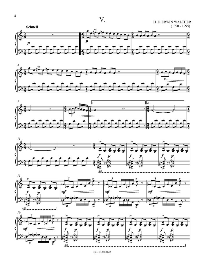 H. E. Erwin Walther: Klavierstücke Band II Beispiel 01