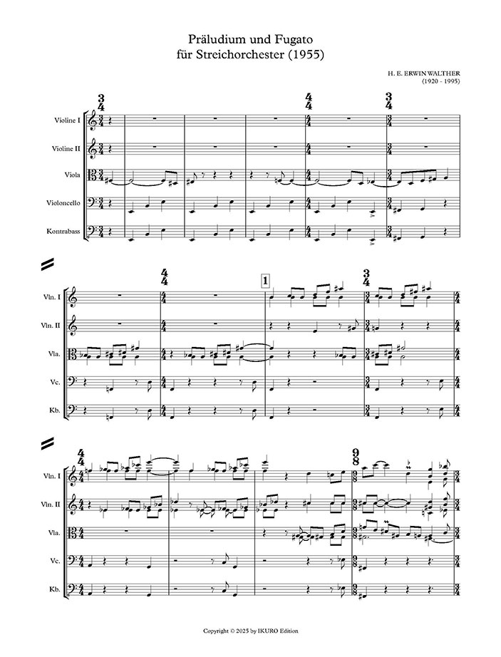 H. E. Erwin Walther: Präludium und Fugato für Streichorchester Beispiel 01